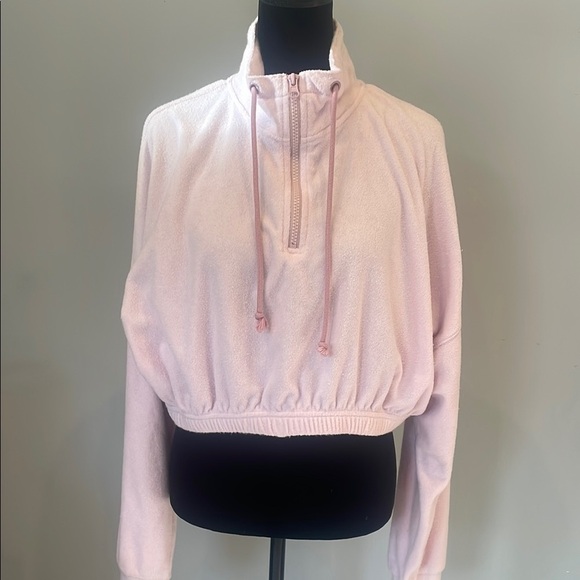Light Pink Pullover Sweatshirt cropped pacsun medium - Picture 1 of 2